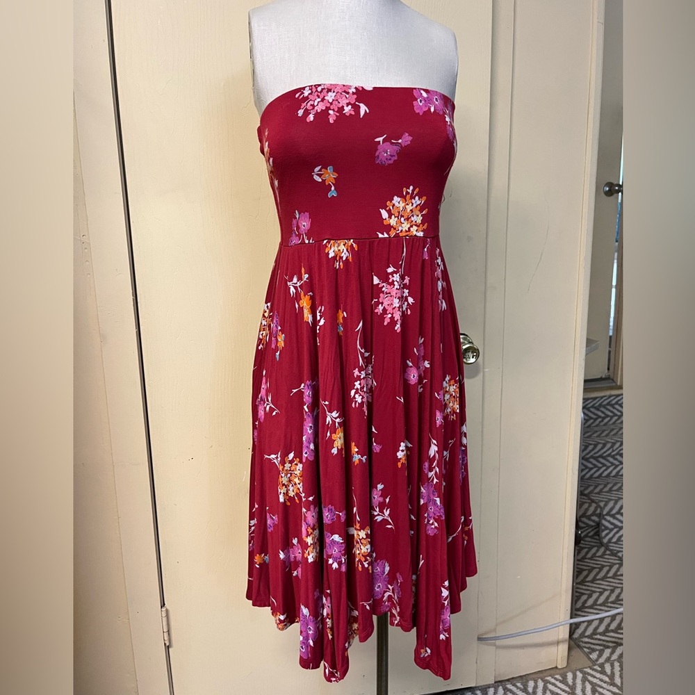 Express strapless handkerchief dress
